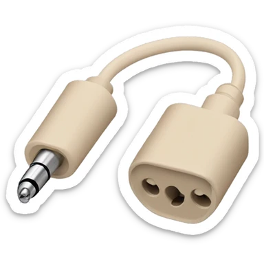beige stereo adapter mini jack to big jack for headphones  sticker