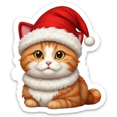 Christmas cat in aesthetic home sticker