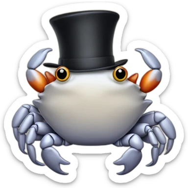crab with a top hat sticker