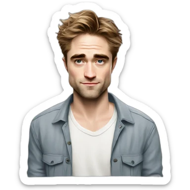 robert-pattinson cartoon wearing shirt sticker