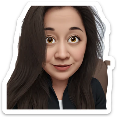 smiling girl with brown hair sticker