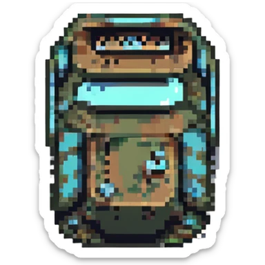 tank from bird's-eye view, pixel art style sticker