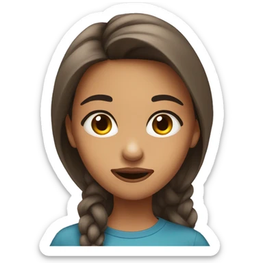 brunnete girl biting her lip sticker