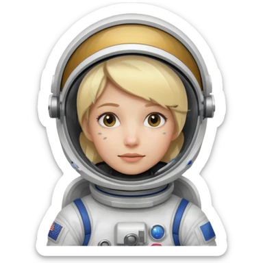 astronaut woman with broken helmet sticker