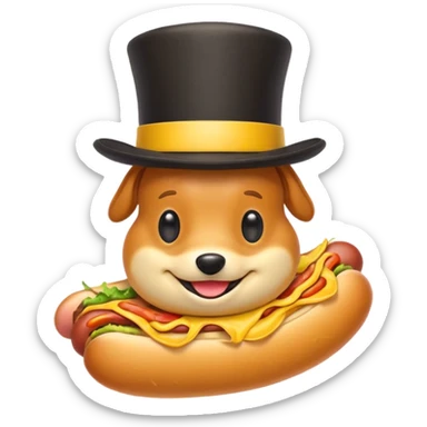 hotdog in a tophat sticker
