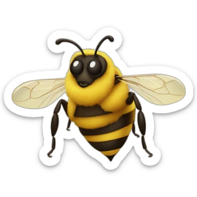 A bee with a questionable look sticker