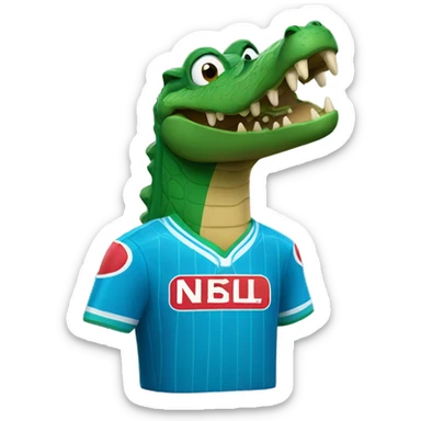 crocodile wearing napoli jersey sticker