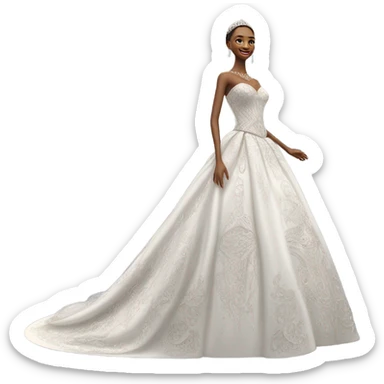 Hyper Realistic ornate ballgown Wedding dress displays with diamanté  sticker