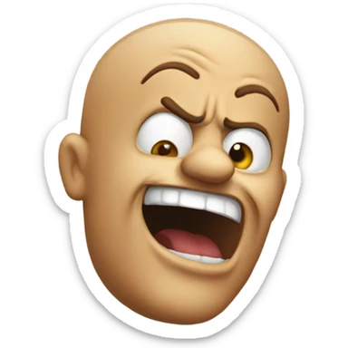 A mad face with a Hand swinging back like you going to smack  sticker