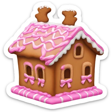 Gingerbread house with a pink bow  sticker