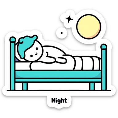 good night written out in text in letters “good night” sticker
