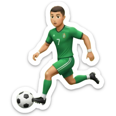 Ronaldo dribbling with a touch into a football sticker