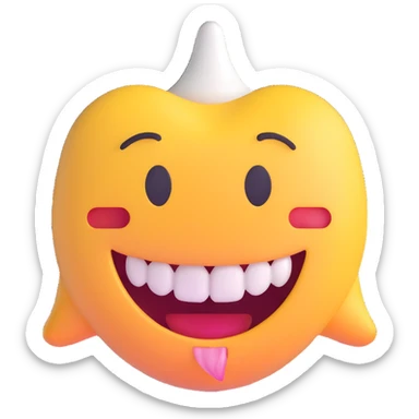 smiling emoji with a missing tooth sticker