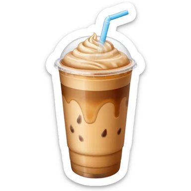 Iced latte without cream and in a plastic cup  sticker