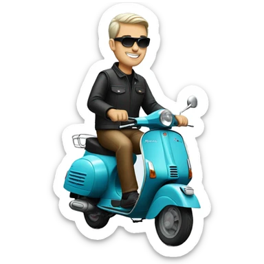 vespa rider sticker