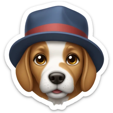 dog with a hat sticker
