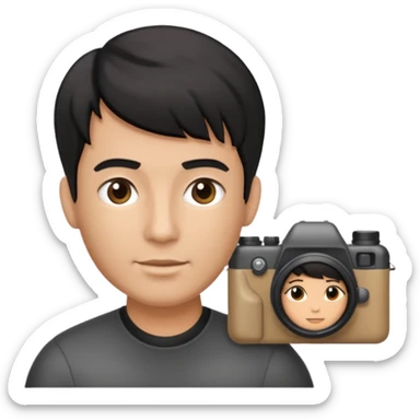 fotografo com cabelo degradado toupet cor do cabelo preto sticker