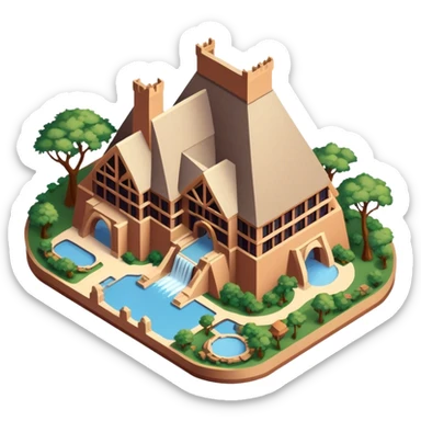 Disney World's Animal Kingdom Lodge hotel, isometric exterior view  sticker
