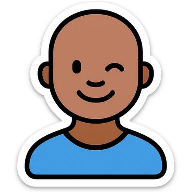 Change the expression to a winking expression, in a modern icon style, keep the background transparent. sticker