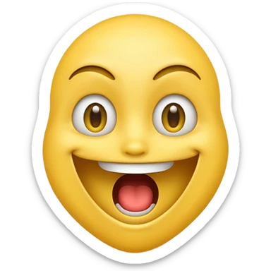 a face with a large opened mouth in emoji of whatsapp style (yellow) sticker