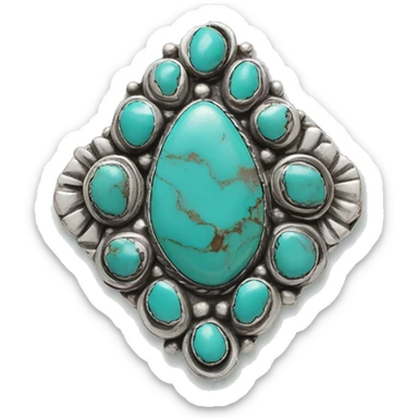Western silver turquoise jewelry  sticker
