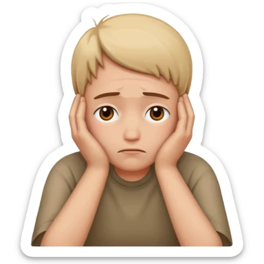 head in hands sticker