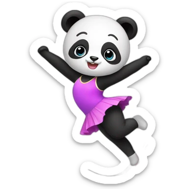 a panda who does rhythmic gymnastics sticker