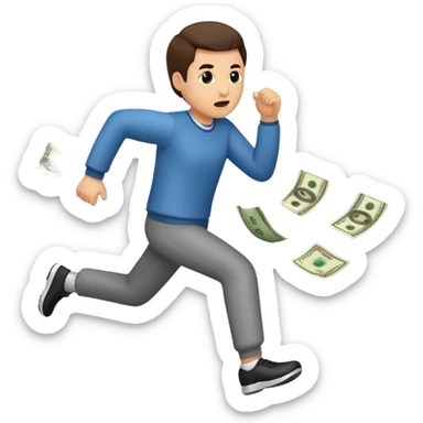Money chasing  sticker