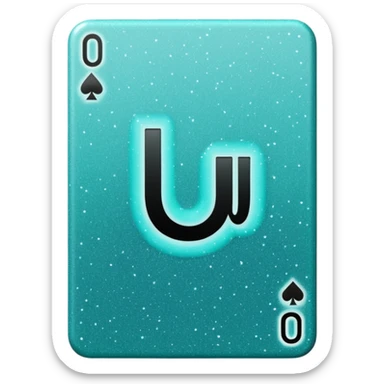 Teal Glittery uno reverse card that says no u in the middle sticker