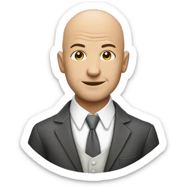 A bald person with riped clothss sticker
