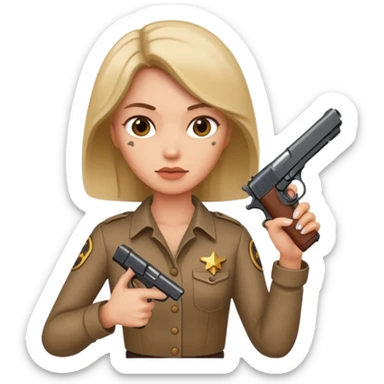 Señora con una pistola sticker