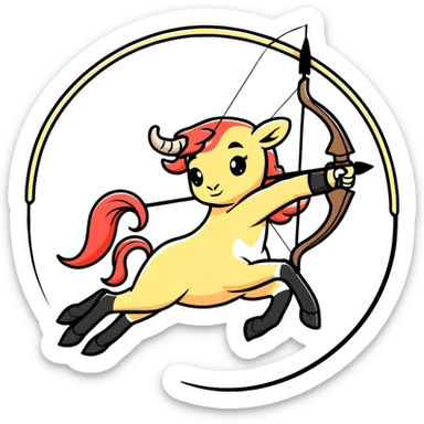 Sagittarius archer centaur fighting Aries ram, Sagittarius victorious sticker