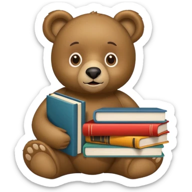 student bear with books sticker