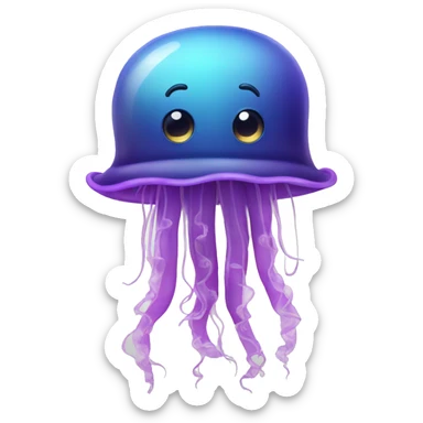 jellyfish with a small hat sticker