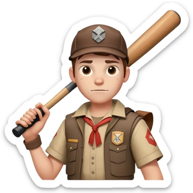 Scout character from Team Fortress 2 with baseball bat sticker