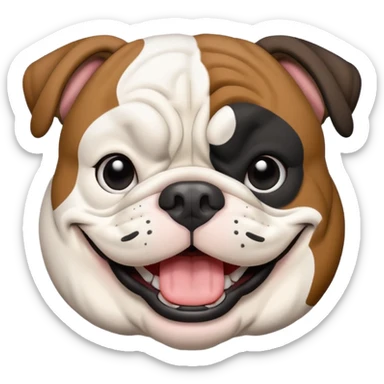 Black and white happy boy English bulldog with a big smile sticker