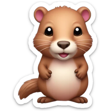 light-pink-fur-cute-beaver-with-big-tail sticker