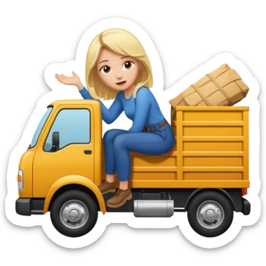 blonde girl falling out of a truck sticker