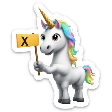 A unicorn holding a sign that says "innovation x5" sticker