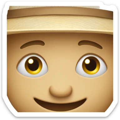 Happy face with long eyelashes and hat sticker