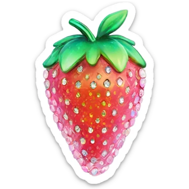 opal crystal rhinestone strawberry sticker