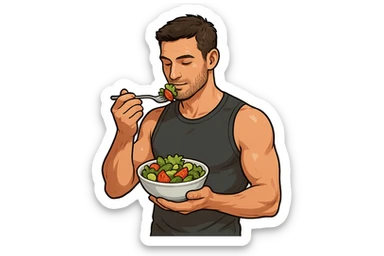 UOMO FITNESS CHE MANGIA INSALATA sticker