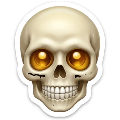 Skull smiling sweating sticker