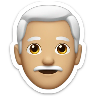 men with white hair and a black septum and stretch on his ears sticker