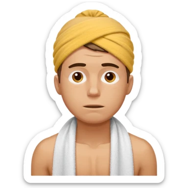 young tired man after training sticker