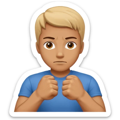 Hands crossed over while having fists sticker