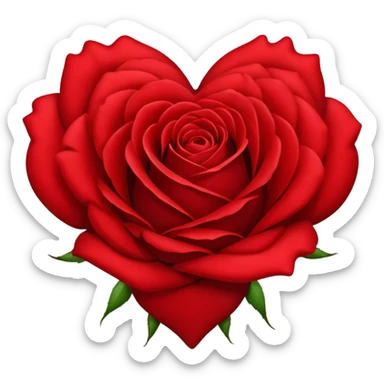Red rose heart sticker