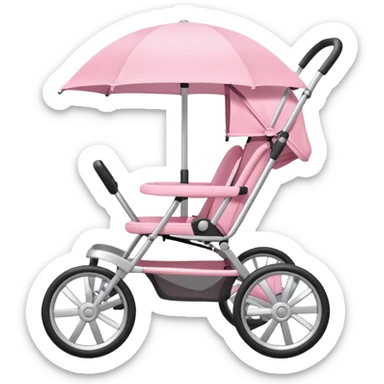 Pastel pink baby stroller  sticker
