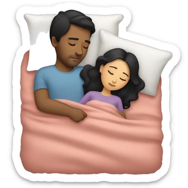 sleeping loving couple with dark hair sticker