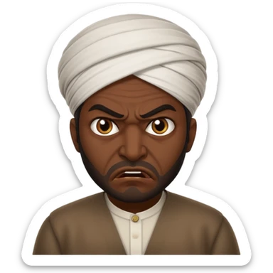 in profile, angry Iranian sticker